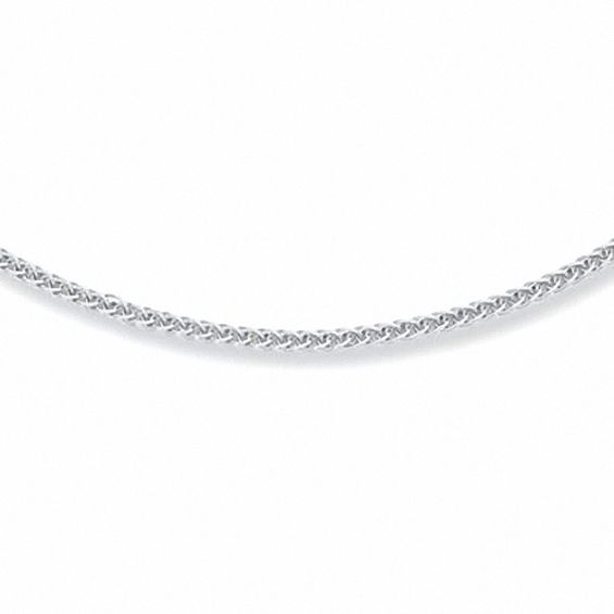 Ladies' 1.0mm Square Wheat Chain Necklace in 14K White Gold - 18"