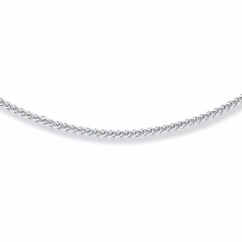 Ladies' 1.0mm Square Wheat Chain Necklace in 14K White Gold - 18"|Peoples Jewellers