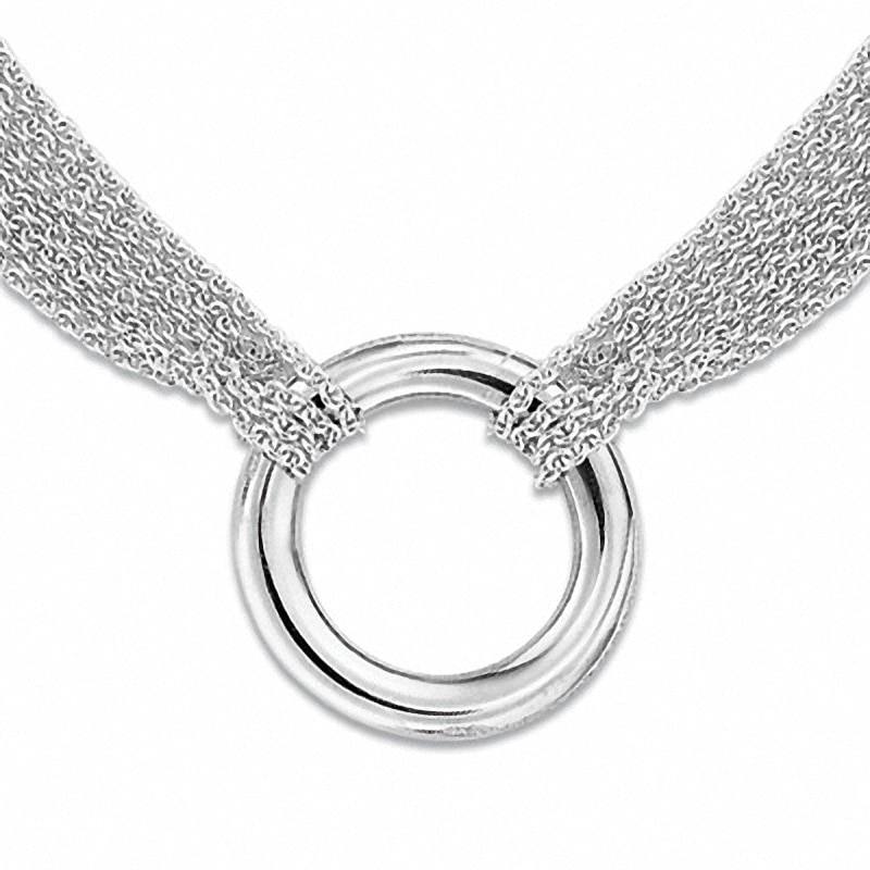 Multi-Strand Sterling Silver Circle Necklace