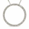 Thumbnail Image 0 of Circle Pendant with Diamond Accents in Sterling Silver