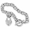 Thumbnail Image 0 of 0.23 CT. T.W. Diamond Heart Link Bracelet in Sterling Silver