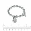 Thumbnail Image 1 of 0.23 CT. T.W. Diamond Heart Link Bracelet in Sterling Silver