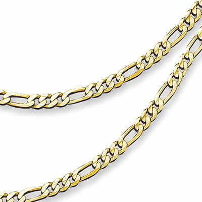 Men's 10K Gold 5.4mm Figaro Bracelet and Necklace Set