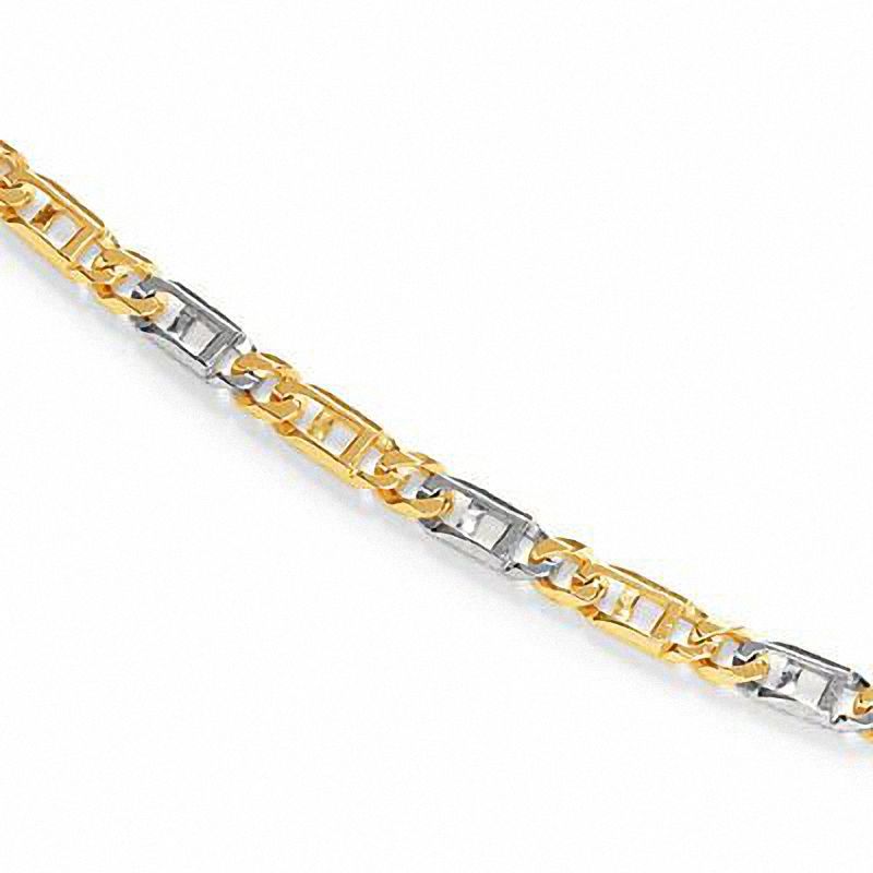 Men's Link Bracelet in 10K Two-Tone Gold