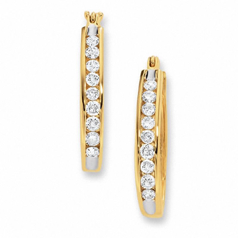 0.20 CT. T.W. Diamond Flower Drop Earrings in 10K Gold|Peoples Jewellers
