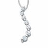 Thumbnail Image 0 of 0.25 CT. T.W. Journey Diamond Curve Pendant in 10K White Gold