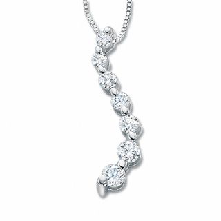 CT. T.W. Journey Diamond Curve Pendant in 10K Gold