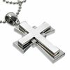 Thumbnail Image 0 of Simmons Jewelry Co. Men's 0.12 CT. T.W. Diamond Cross Pendant in Stainless Steel