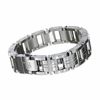 Thumbnail Image 0 of Simmons Jewelry Co. Men's Stainless Steel Cross Pattern Bracelet with Diamond Accent