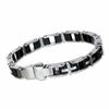 Simmons Jewelry Co. Men's Stainless Steel Cross Link Bracelet with Diamond Accent