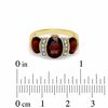 Oval Garnet and Diamond Ring in 10K Gold