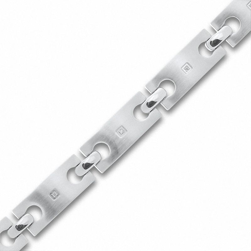 Men's Diamond Accent Bracelet in Stainless Steel - 8.25"