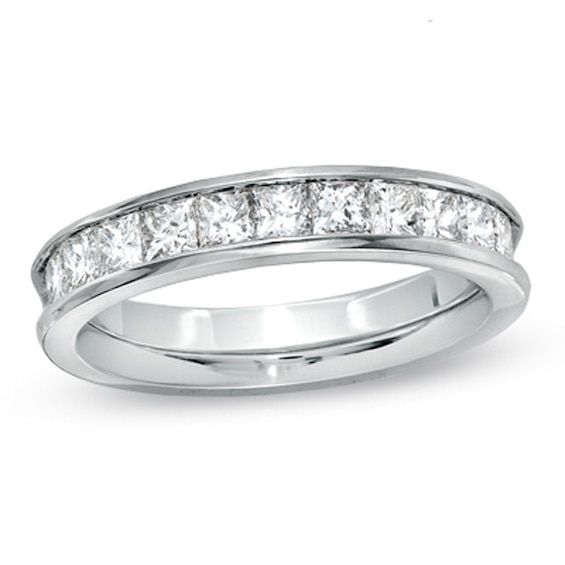 0.99 CT. T.W. Princess-Cut Diamond Wedding Band in 14K White Gold