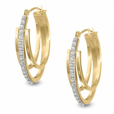 Diamond Fascination™ 14K Gold Triple Hoop Earrings