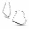 Diamond Fascination™ Small Heart Hoop Earrings in 14K White Gold