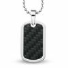 Thumbnail Image 0 of Men's Stainless Steel Dog Tag Pendant with Black Carbon Fibre Accents