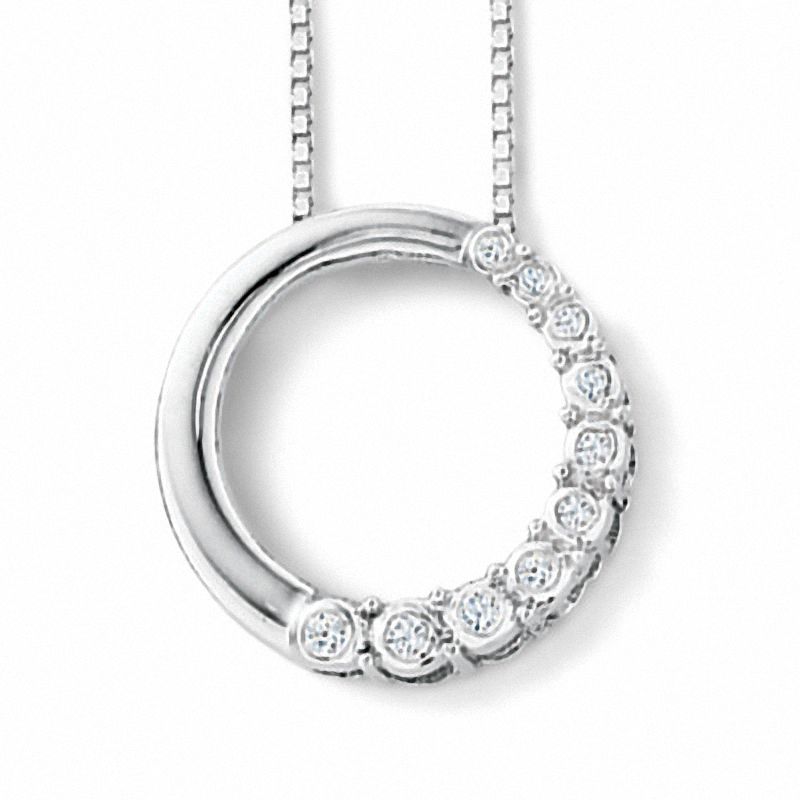0.17 CT. T.W. Journey Diamond Circle Pendant in Sterling Silver|Peoples Jewellers