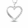 Thumbnail Image 0 of 0.17 CT. T.W. Journey Diamond Heart Pendant in Sterling Silver