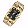 Thumbnail Image 0 of Men's Caravelle Diamond Accent Gold-Tone Watch with Rectangular Black Dial (Model: 44D000)