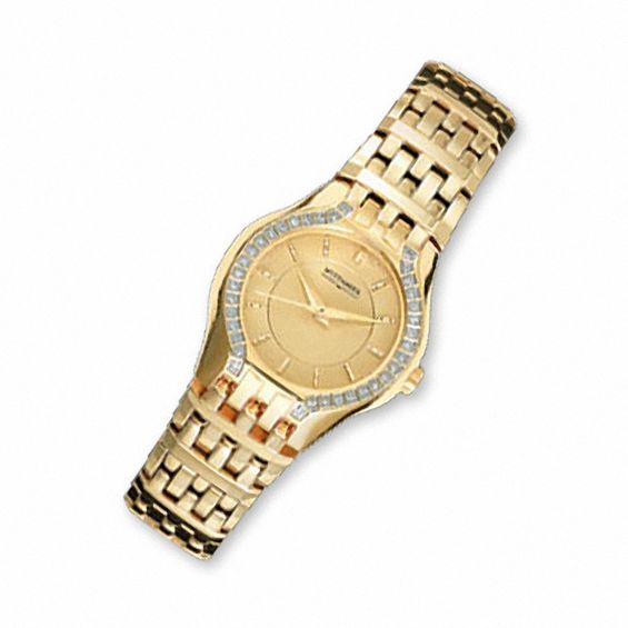 Ladies' Wittnauer Laureate™ Diamond Accent Gold-Tone Watch (Model: 12R038)