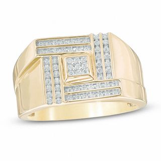 Men's 0.38 CT. T.W. Diamond Matrix Ring in 10K Gold