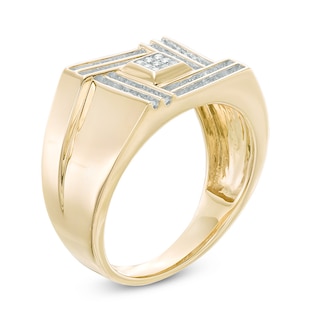 Men's 0.38 CT. T.W. Diamond Matrix Ring in 10K Gold