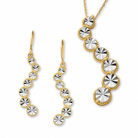 Journey Squiggle Set in 10K Two-Tone Gold