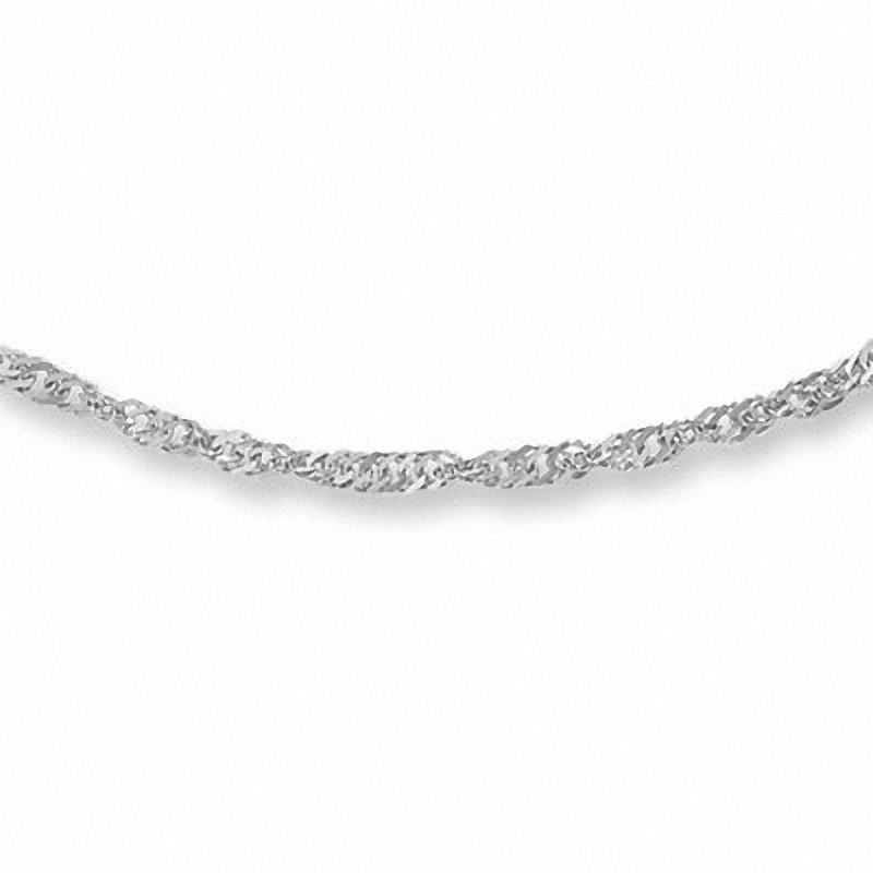 Main Image 1 of 030 Gauge Singapore Chain Necklace in 14K White Gold