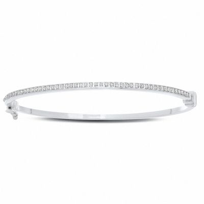 Ladies' Diamond Bangle in 14K White Gold