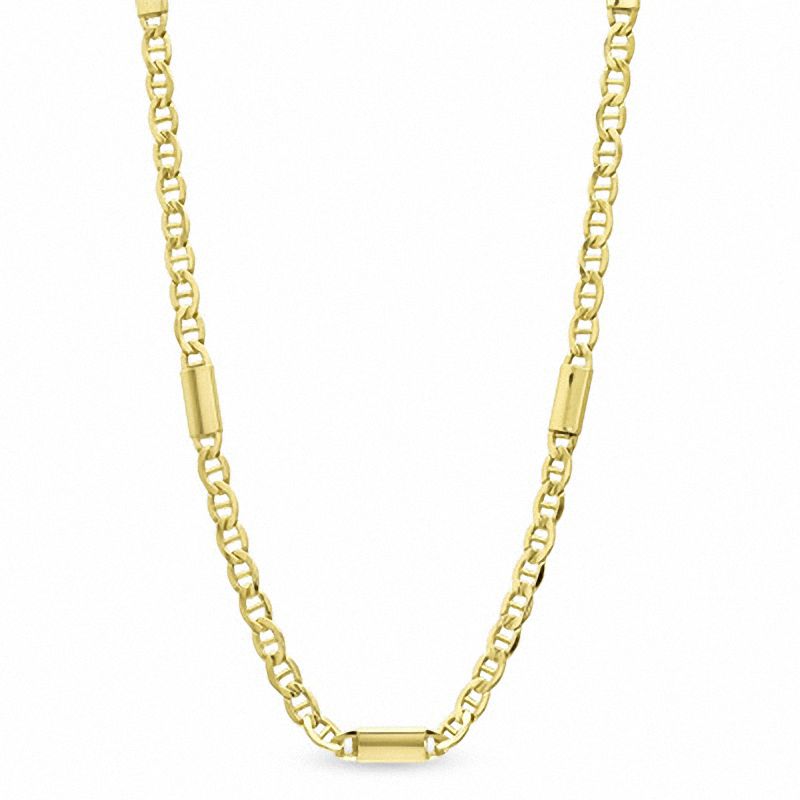 Men's 5.75mm Mariner Bar Chain Necklace in 10K Gold - 22"