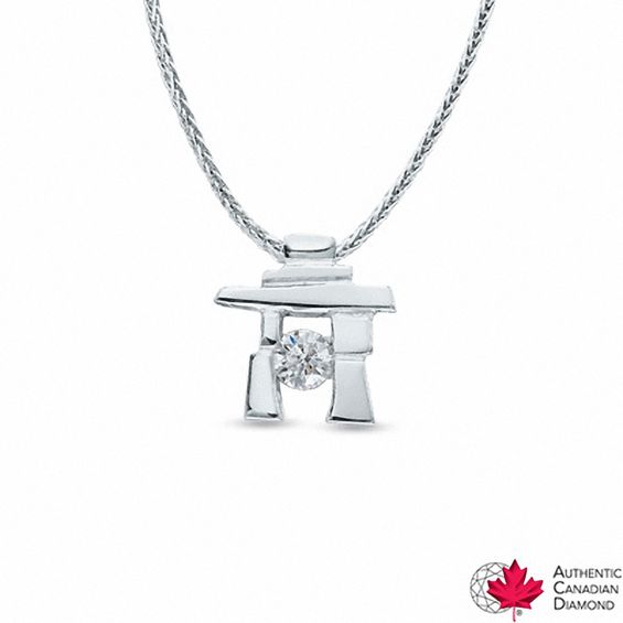 0.20 CT. Certified Canadian Diamond Inuk Shuk Pendant in 14K White Gold (I/I1)