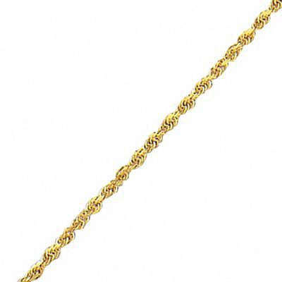 014 Gauge Rope Chain Necklace in 10K Gold