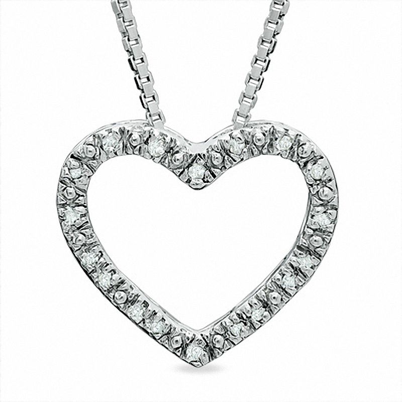 Heart Pendant with Diamond Accents in Sterling Silver|Peoples Jewellers