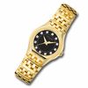 Ladies' Wittnauer Laureate Diamond Accent Gold-Tone Watch with Black Dial (Model: 11P12)