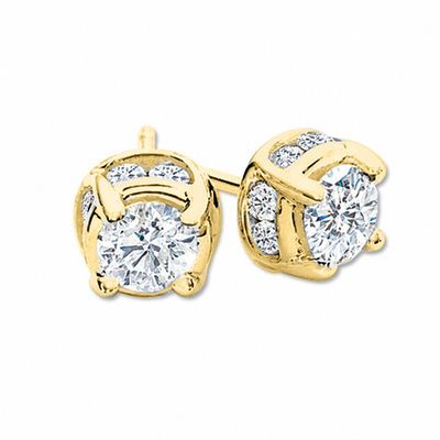 1.00 CT. T.W. Diamond Solitaire Twist Stud Earrings in 14K Gold