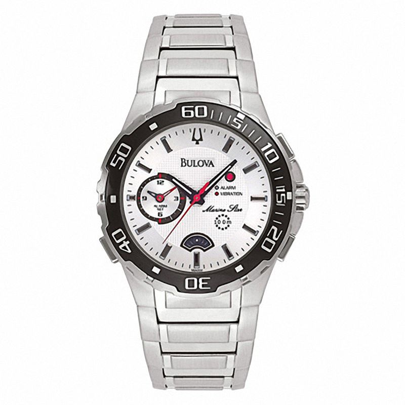 Men's Bulova Marine Star Watch with White Dial (Model: 98A000)|Peoples Jewellers