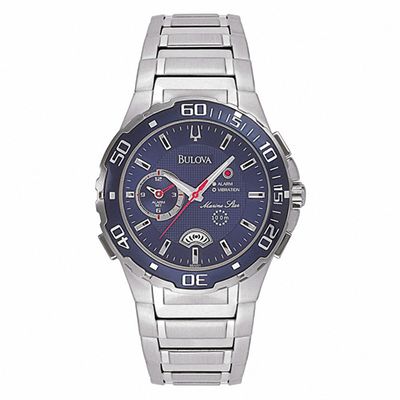 Men's Bulova Marine Star Watch with Blue Dial (Model: 98A001)