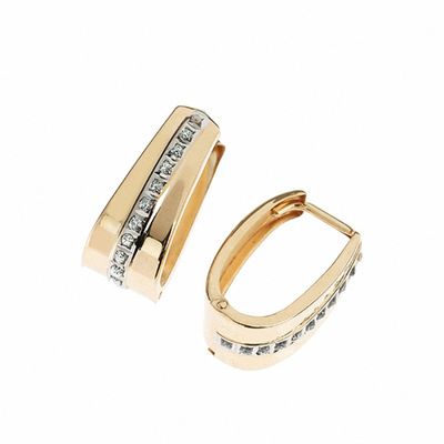 Diamond Fascination™ Graduating Hoop Earrings in 14K Gold