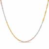 1.0mm Singapore Chain Necklace in 14K Tri-Tone Gold