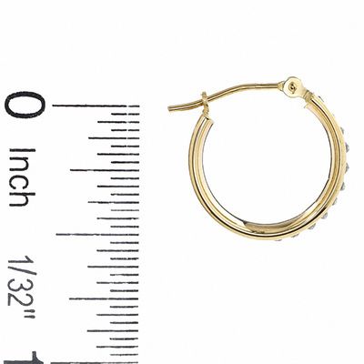 Diamond Fascination™ Small Round Hoop Earrings in 14K Gold