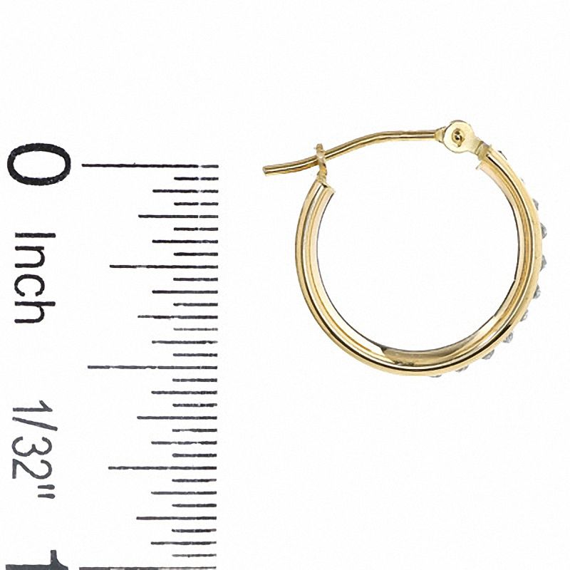 Diamond Fascination™ Small Round Hoop Earrings in 14K Gold|Peoples Jewellers
