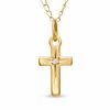 Child's Diamond Accent Cross Pendant in 10K Gold - 13"