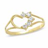 Childs' Lab-Created Cubic Zirconia Heart Ring 10K Gold - Size 3