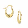 14K Gold Polished Shrimp Mini Hoop Earrings