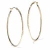 14K Gold 40mm Diamond-Cut Hinged Hoop Earrings