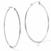 Thumbnail Image 1 of 14K White Gold 40mm Polished Hinged Hoop Earrings