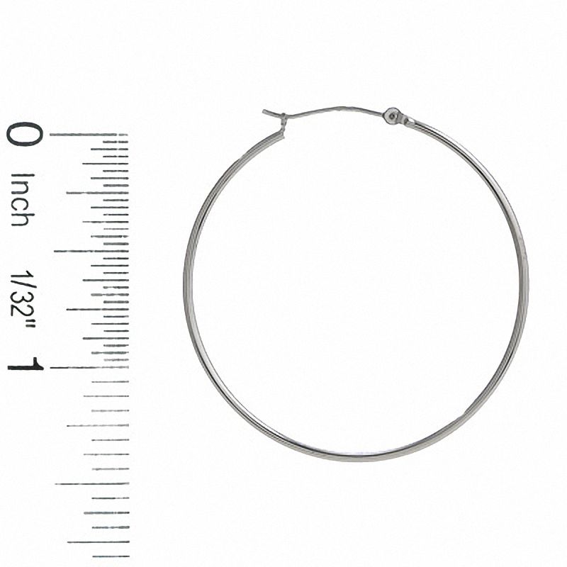 Main Image 3 of 14K White Gold 40mm Polished Hinged Hoop Earrings