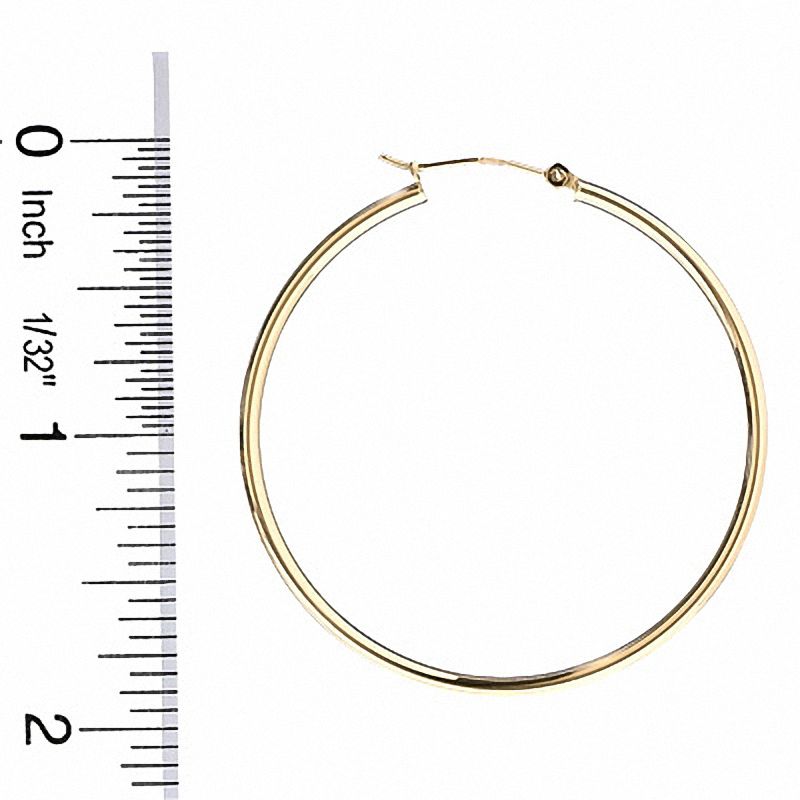 Main Image 3 of 14K Gold 47mm Polished Hinged Hoop Earrings