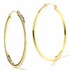 14K Gold 35mm Polished Square Hoop Earrings