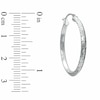 Thumbnail Image 1 of 14K White Gold 30mm Double "X" Diamond Cut Square Edge Hoop Earrings